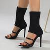 Sexy Spring Autumn Stretch Boots High Heels Women Sandals Peep Toe Ankle Shoes Size 35-42