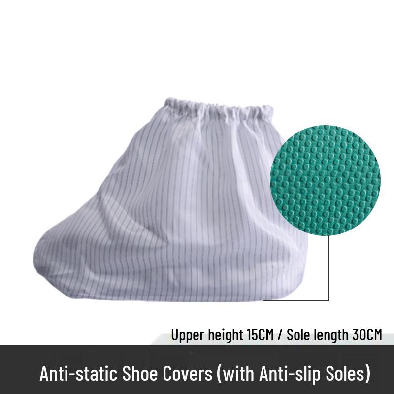 Anti-Static Dust-Free Shoe Covers with Anti-Slip Bottom, Washable Conductive Strips, and Dust-Proof Design