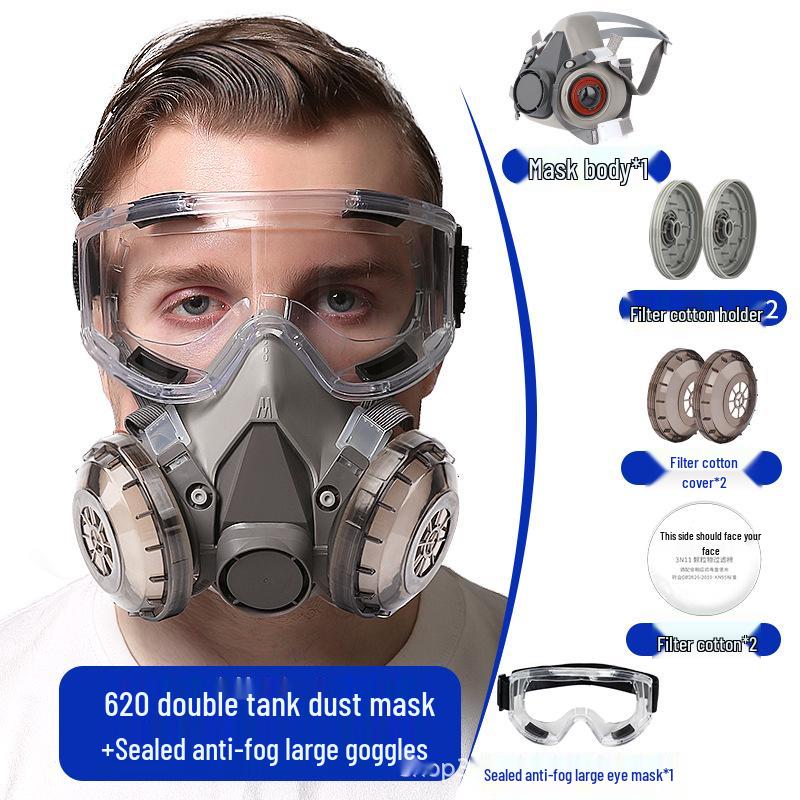 6200 High-Efficiency Washable Dust and Gas Mask for Industrial Use