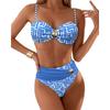 Nové dámské plavky Bikini Sexy Evropské a Americké Retro Bez Zad Módní Dámské Plavky Dvoudílná Sada