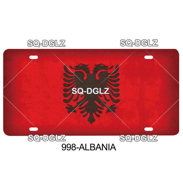 [SQ-DGLZ] AB Stadt Nummernschild Metallschild Vintage Plakette Blechschild Wanddekoration für Bar Landesflagge Polen/Brasilien/Australien