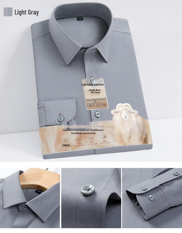 2026 Men's Antibacterial Non-Iron Long Sleeve Shirt - High-End, Simple Fashion for Work and Leisure