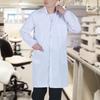 Professionel Krave Lang Kort Ærme Hvid Kittel Unisex Studerende Knapper Stolpe Lommer Laboratorium Fødevarefabrik Arbejdstøj