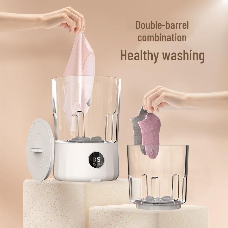 2L Automatic Double Tub Portable Washing Machine for Underwear and Socks
