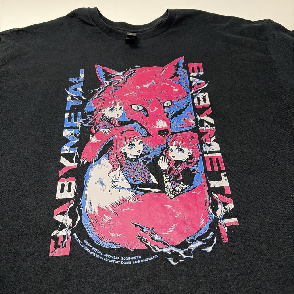 Babymetal 2025 Tour Los Angeles Beidseitig Größe 2XL T-Shirt Seltene Band Merch