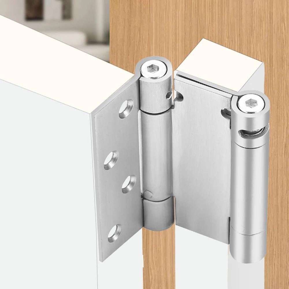 2Pcs Door Hinges Automatic Door Closer Stainless Steel Double Action Spring Hinge Door Hardware Automatic Rebound Door Hinges
