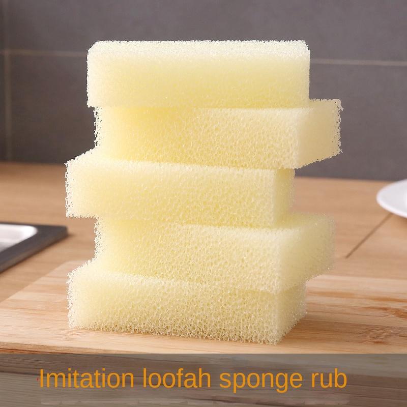 Dishwashing Sponge Thickened Scouring Pad Pot Brush Imitation Loofah Sponge Kitchen Cleaning and Decontamination Brush