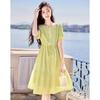 Elegant Short-Sleeve A-Line Mid-Length Dress