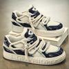 Sneakers Patchwork di Jeans Scarpe Casual con Lacci e Plateau