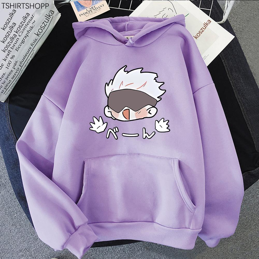 Unisex Jujutsu Kaisen Satoru Gojo Harajuku Hoodie Kawaii Funny Japanese Anime Pullover Sweatshirt for Women Trendy MOTO