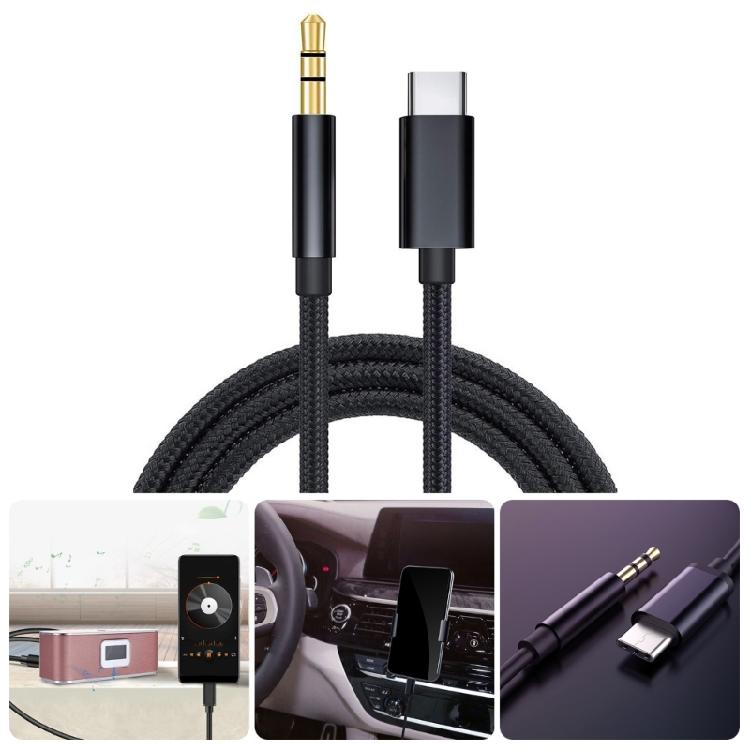 Noise Cancelling Type C To 3.5mm Audios Cable for Clear Music and Call Multifunctional Audios Cable for Various Devices