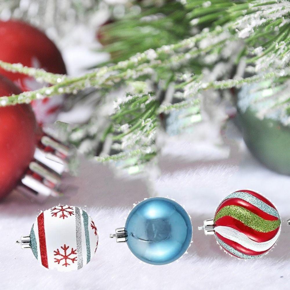 30pcs 6cm Christmas Tree Pendant Creative Hanging Ornament DIY Supplies Christmas Ball Set  Room