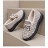 Winter Cloth Shoes, Women's Cotton Shoes with Thick Velvet Insulation, Flat Bottom Anti Slip Cotton Boots