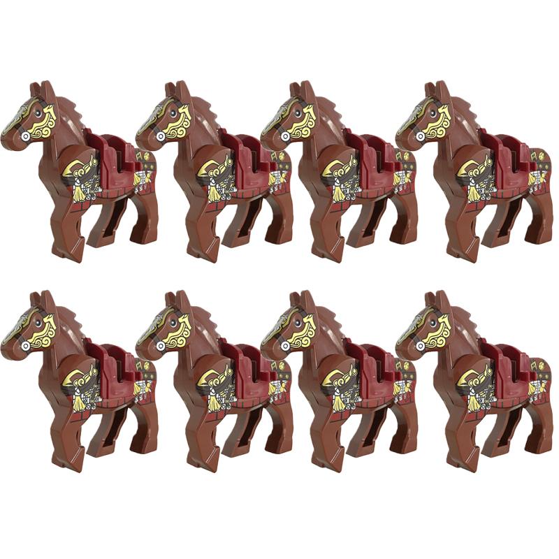 MOC Medieval Military Building Blocks Cavalry Regiment Knight Horse Animal Accessories Set Mini Bricks Buy Goods Boy Toy Gift