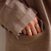 Fashionable Copper Geometric Ring Starburst Design Vintage Style Adjustable For Women