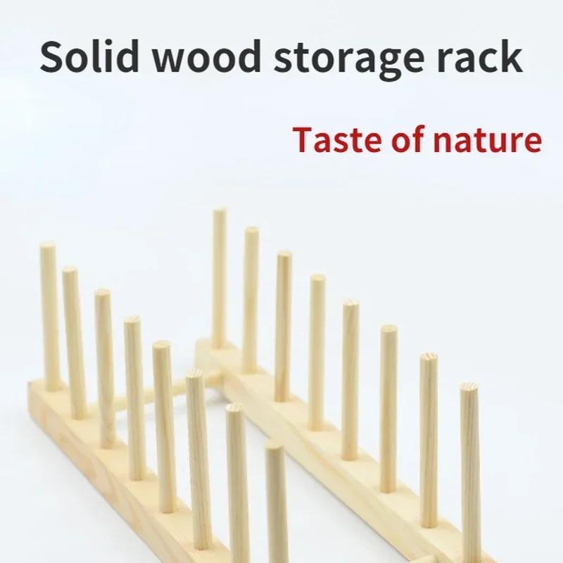 Kitchen Dish Drain Rack Dinnerware Storage Organizer Tray Plate Drying Shelf Wooden Book Cups Display Stand Drainer Holders