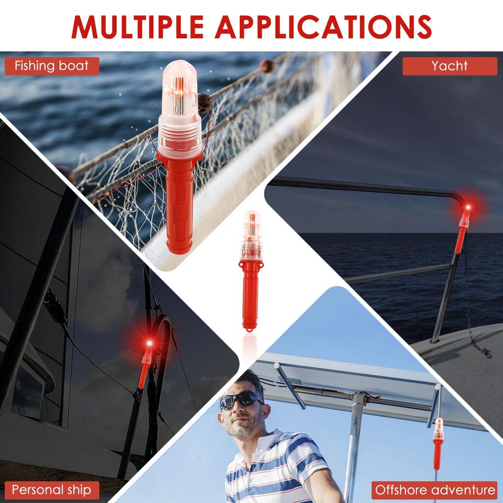 3 Stück Marinefackeln für Boote Boje Fischlockmittel Rettungsring LED-Licht Yacht Warnleuchte Offshore Positions-Notfallschutzlichter