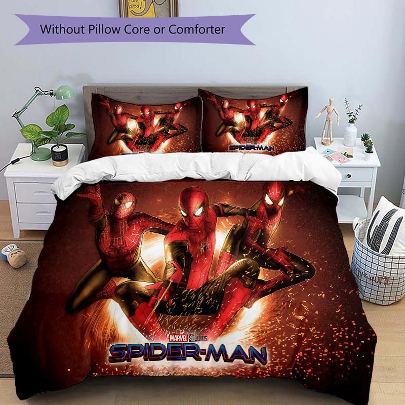 Spiderman Heroic Poses Print 3Pcs Bedding Setduvet Cover With 2 Bedropillowcase Home Birthday Gift