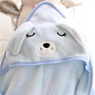 Baby Hooded Cartoon Bath Towel & Coral Fleece Swaddle Blanket