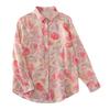 Autumn Pink Floral Shirt Linen Small Shirt French Literary Printing Shirt All-match Women