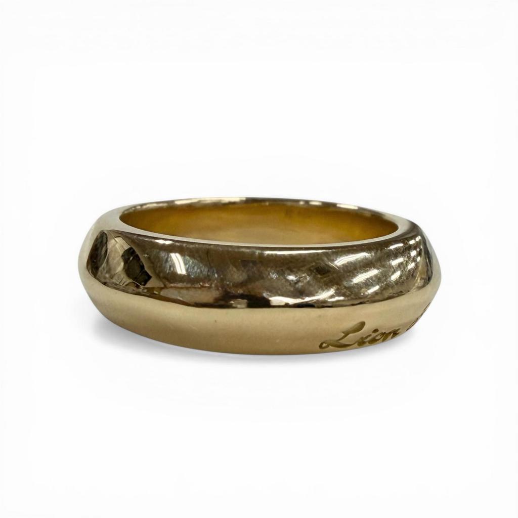 Excellent LION HEART Ring Gold 18K Mens Used