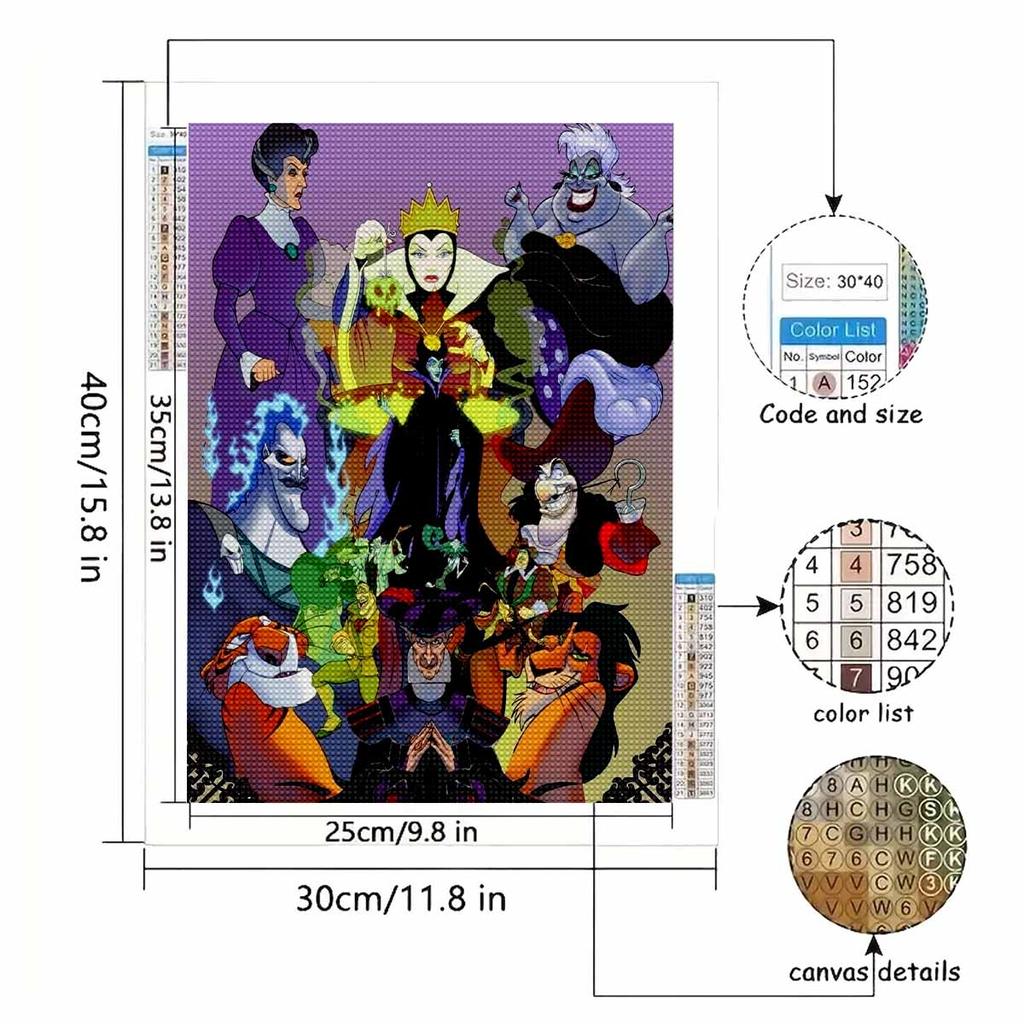 5D Diy Diamond Painting All Kinds of Villain Characters Full Drill Rhinestones Mosaic Embroidery Handmade Products Home Decor Gift