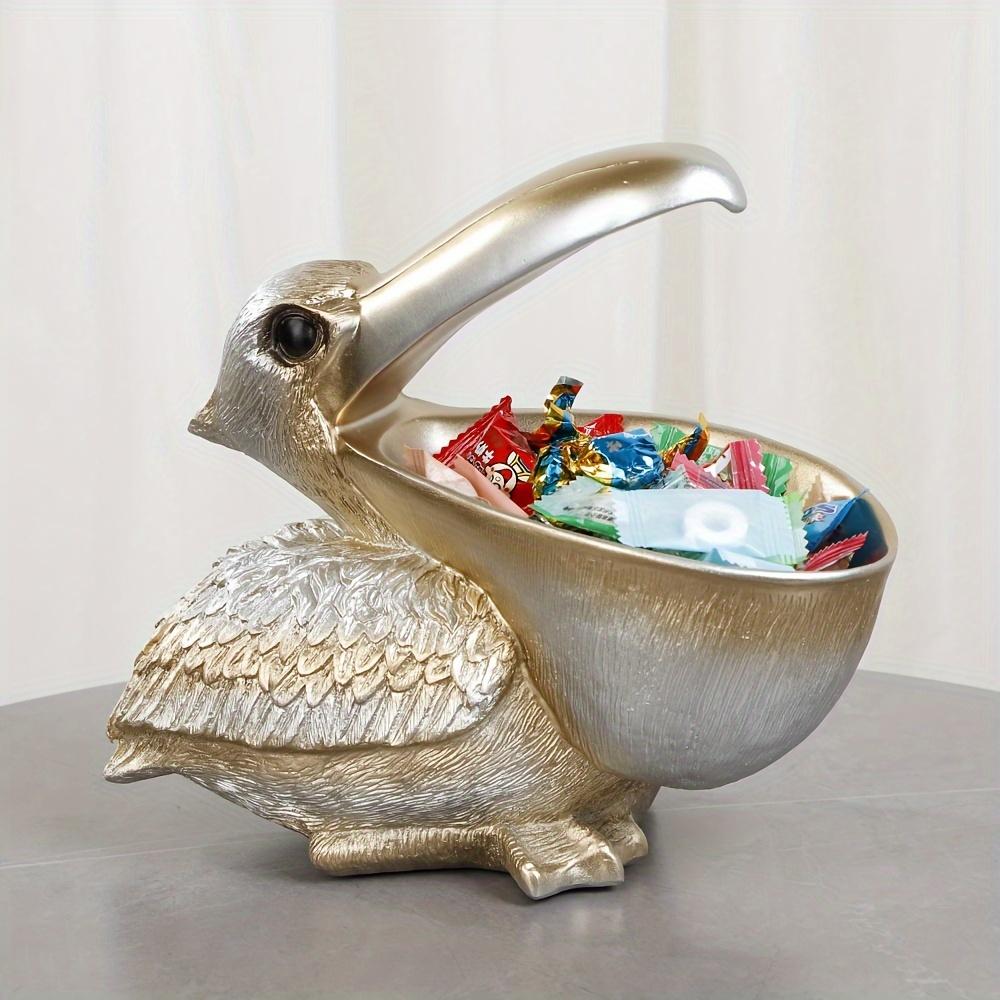 A Realistic Pelican Desktop Storage Ornament,Creative Storage Ornament,Key Watch Snack Candy Storage Box,Suitable For Living Room Decoration Ornaments
