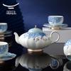 Auratic Platinum Blue & White 10-Piece Tea & Coffee Set