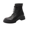 Inner heightening platform Martin boots women's new autumn British style brown elastic thin soft leather leather short boots