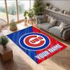 Chicago Cubs Crystal Velvet Rug, Custom Name Text Personalized Non‑Slip Floor Mat for Home Decor Gift