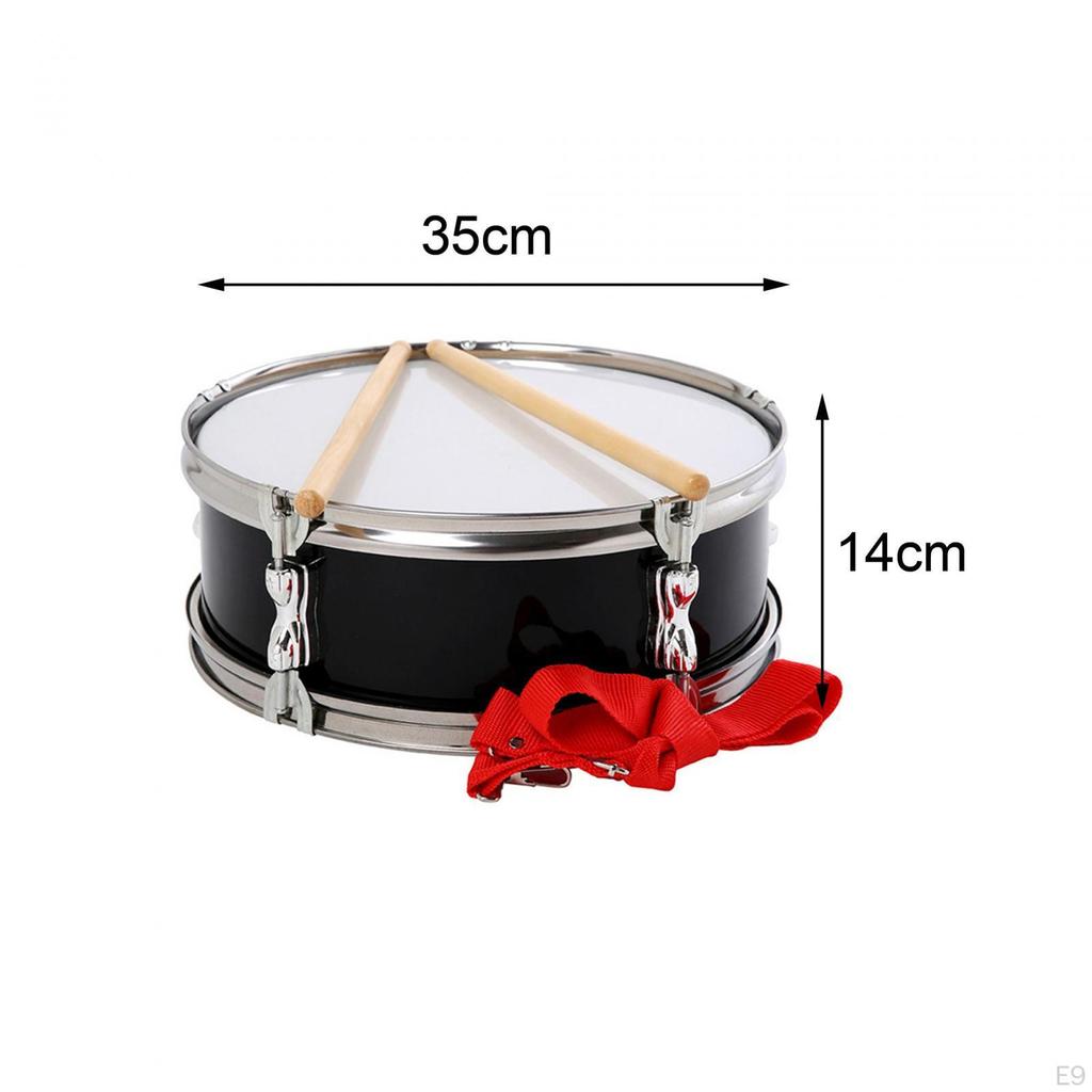 13 Inch Snare Drum Musical Drums with Drumsticks, Educational Toys, Light Percussion Instrument,