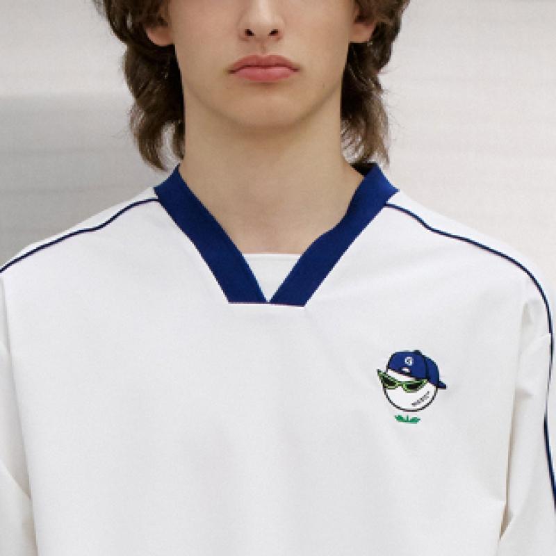 Goxo White Woven Sweatshirt Swag Ball Double Line