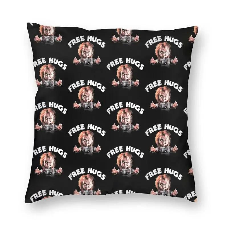 Kissenbezug „Chucky und die Braut“, 40 x 40 cm, Halloween, Kinderspiel-Kissenbezug, Samt, moderne Kissen, Dekoration, Salon, Heimdekoration