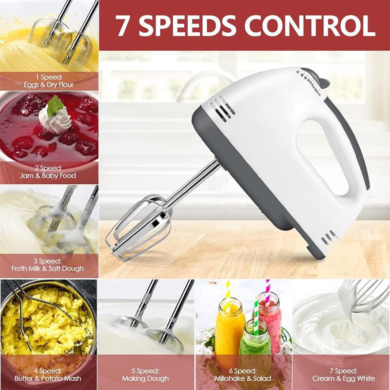 Hand Mixer Electric 450W Kitchen Mixers Household Automatic Mixer, Egg White and Cream Beater for Baking Cake Egg Cream Food