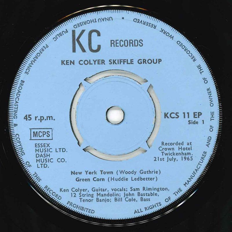 

7inch Record KEN COLYER S SKIFFLE GROUP - Green Corn KCS11EP K.C. Records 1966 UK Rock Used