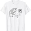 Shark Week Shark Potato Great White Couch Line Art T-Shirt
