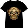 Sugar Skull T Shirt Day Of The Dead Floral Tattoo Gothic Vintage Graphic Tee