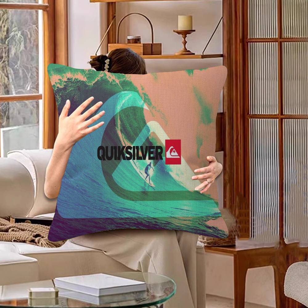Q-QuiksilverS Logo Kissenbezug Kissenbezug Dekor Kissenbezug Bedruckter Kissenbezug Für Sofa