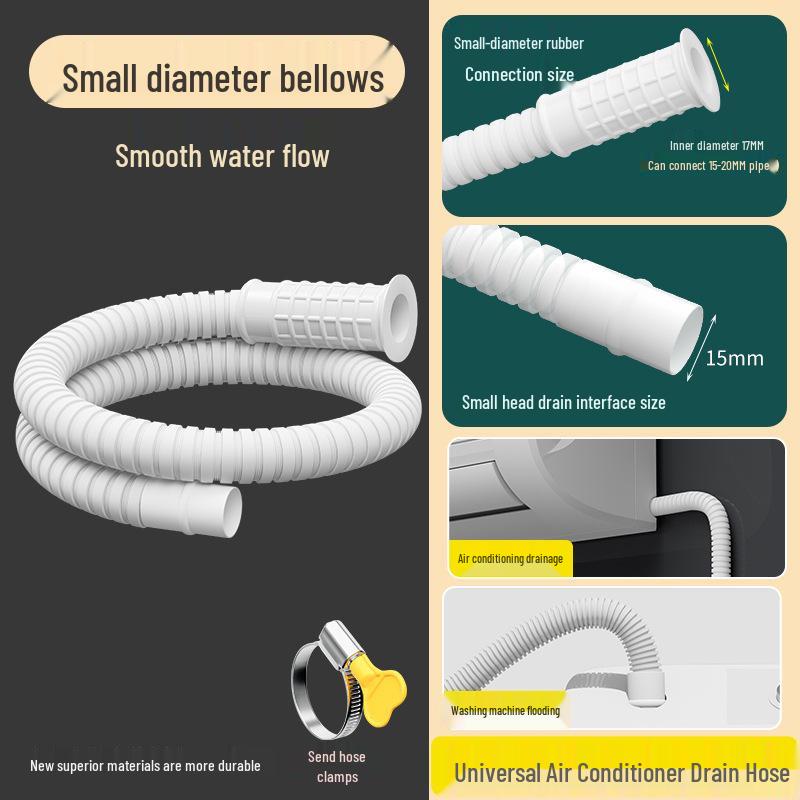 

Пластиковый удлинитель для водяного шланга для смесителя и слива Small diameter thickened 1m with hose clamp