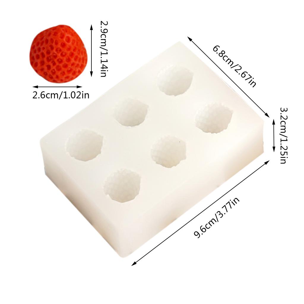 3D Christmas Strawberry Candle Mold DIY Aromatherapy Handmade Soy Wax Mould Kitchen Tools Cake Soap Silicone Mold Scented Candle