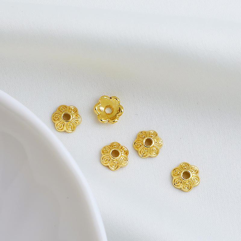 14K Gold Filled Flower Petal Separator Cap for DIY Beading Accessories