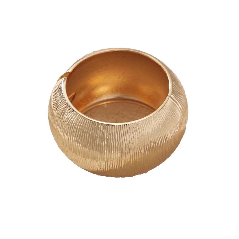 Exaggerated And Unique Texture Large Bracelet Women's Golden Pleated Bracelet Fashionable And Trendy Punk Jewelry Accessory
