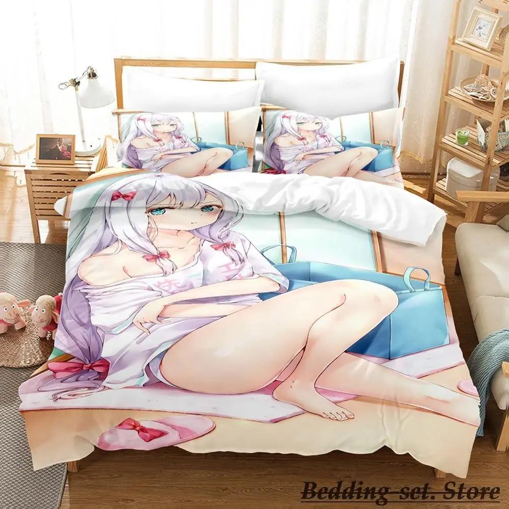 Sagiri Izumi Anime Bedding Set Single Twin Full Queen King Size Duvet Cover for Adult Kid Bedroom Decor