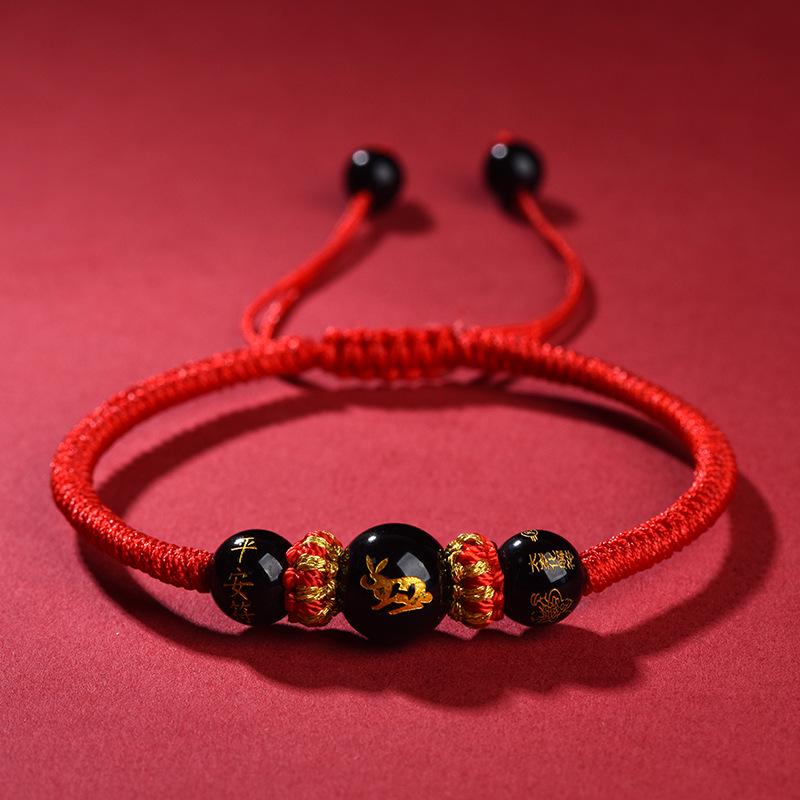 2026 Jahr des Pferdes Rotes Band Armband: Handgeknüpftes Rotes Seil für Tai Sui, Pferd, Ratte, Ochse und Hase