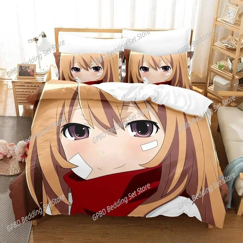 Toradora Bedding Set Single Twin Full Queen King Size Bed Set Adult Kid Bedroom Duvet cover Sets 3D Print Anime Bed Sheet Set