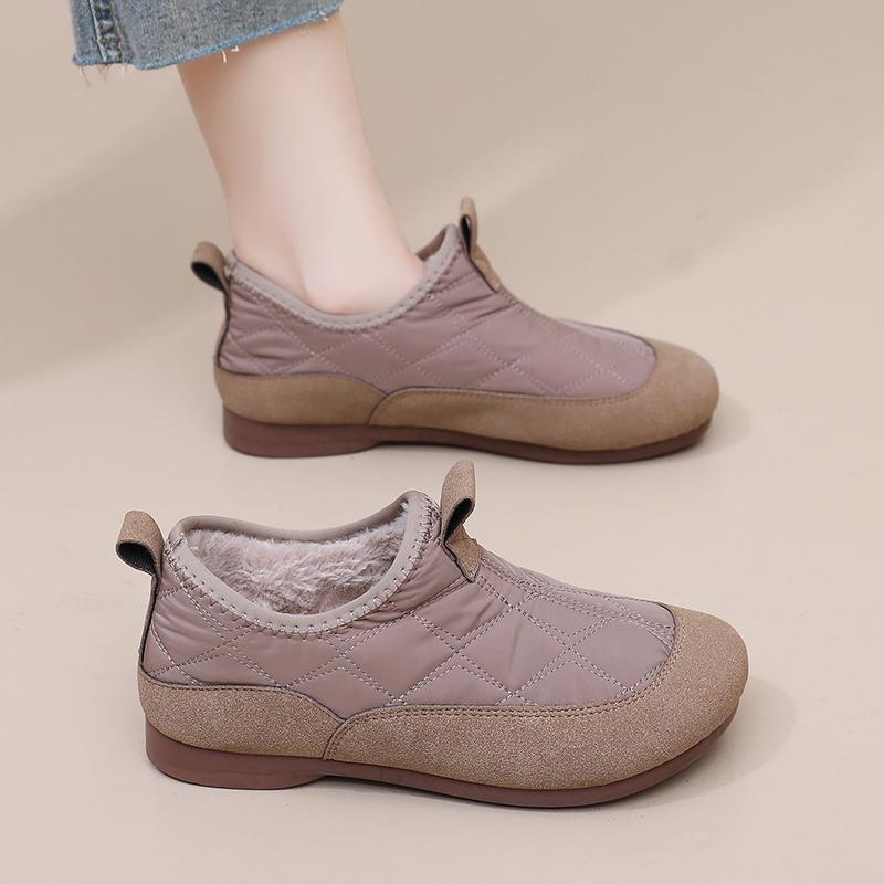 

Зимние новые женские хлопковые туфли флисовые на мягкой подошве хлопковые ботинки флисовые на одной педали нескользящие утолщенные теплые зимние ботинки 40 темный кофе