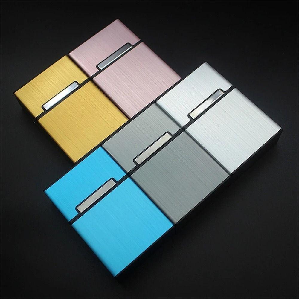 Magnetic Button Name Card Holder Aluminum Zinc Zinc Alloy ID Card Case Fashion Business Card Box  Men Gift