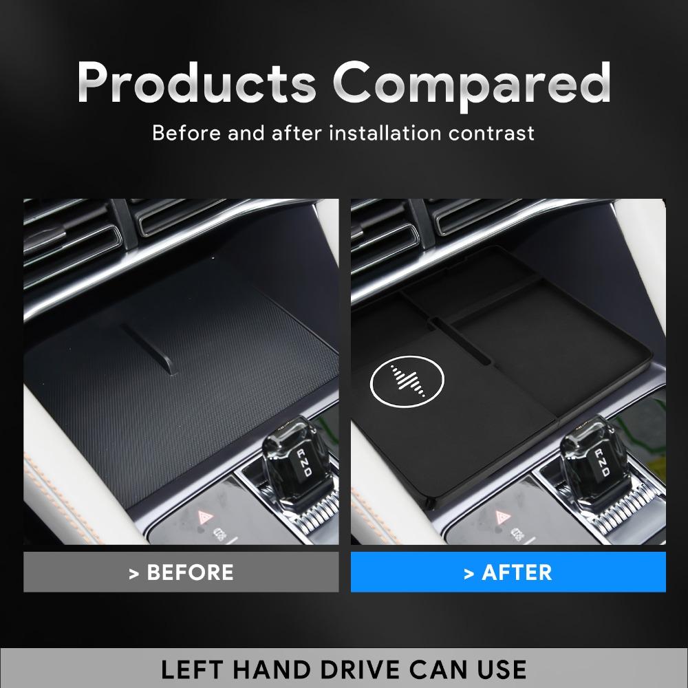 Car Wireless Charger Pad Stable Fast Charging For BYD Song Plus 2023-2024 Center Console Storage Box Auto Decoration Accessories