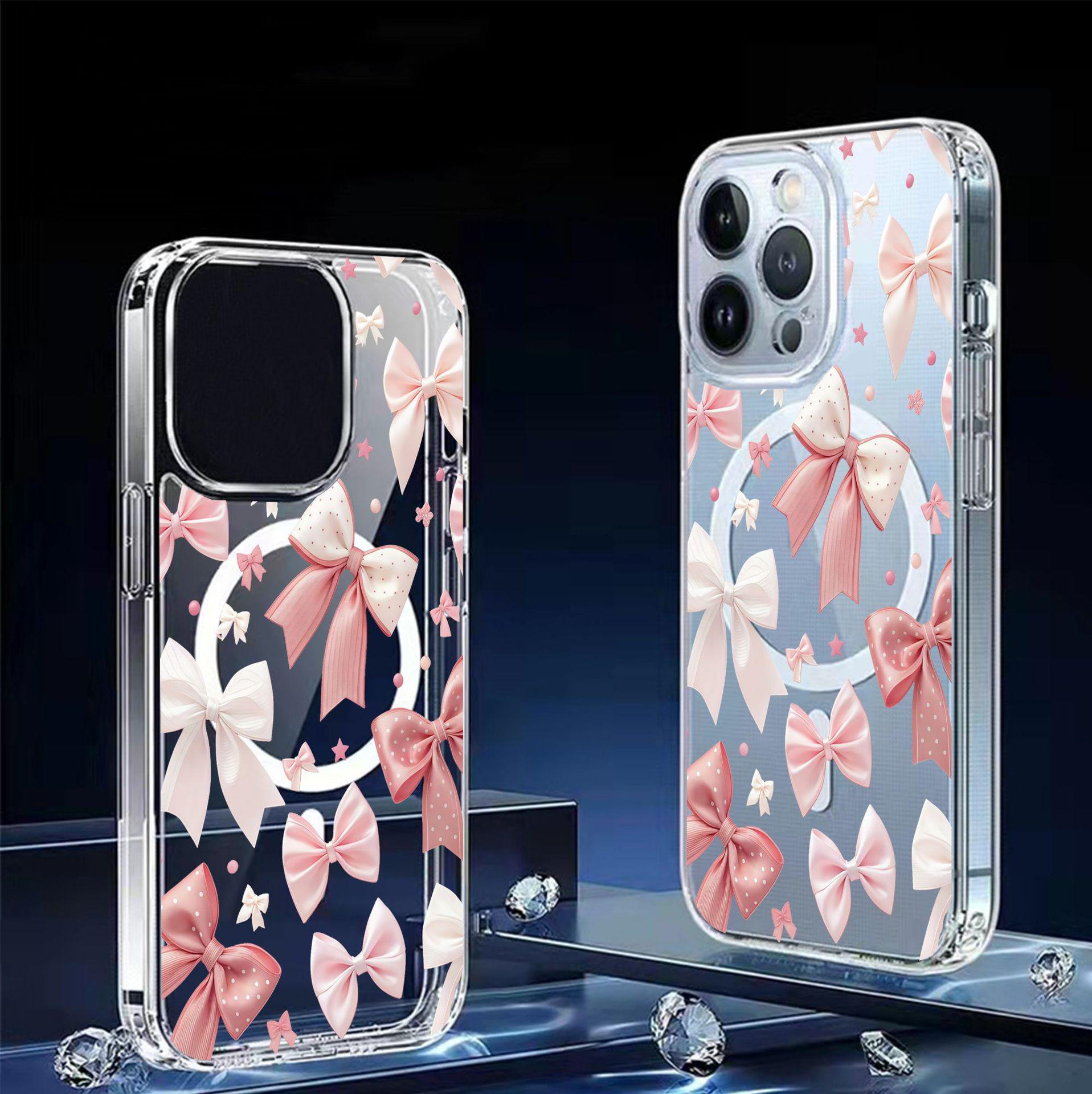 

Bow Magnetic Compatible Clear Case for iPhone 14-17 Pro Max - Full Coverage Protection Galaxy S23 прозрачный