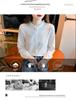 Spring & Autumn 2024 Women's Jacquard Cotton Shirt with Ruffled Collar - Fashionable & Versatile